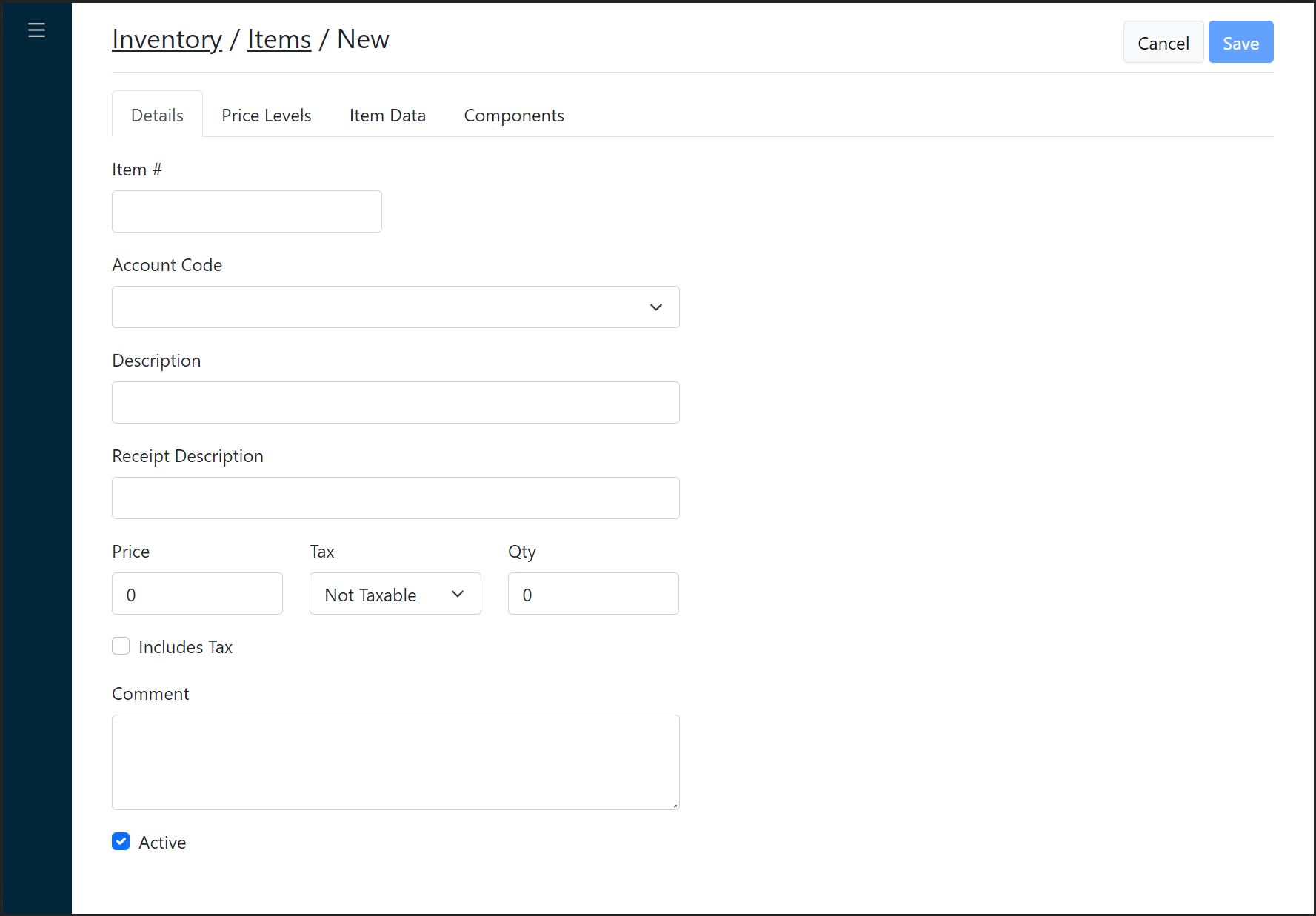 Complete item fields