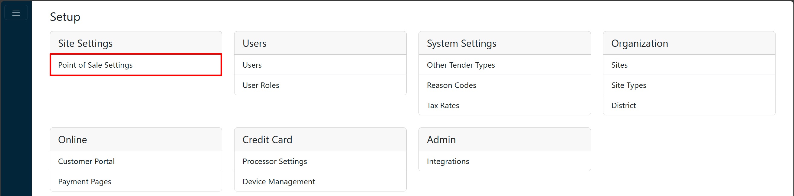 Point-of-Sale Settings screenshot