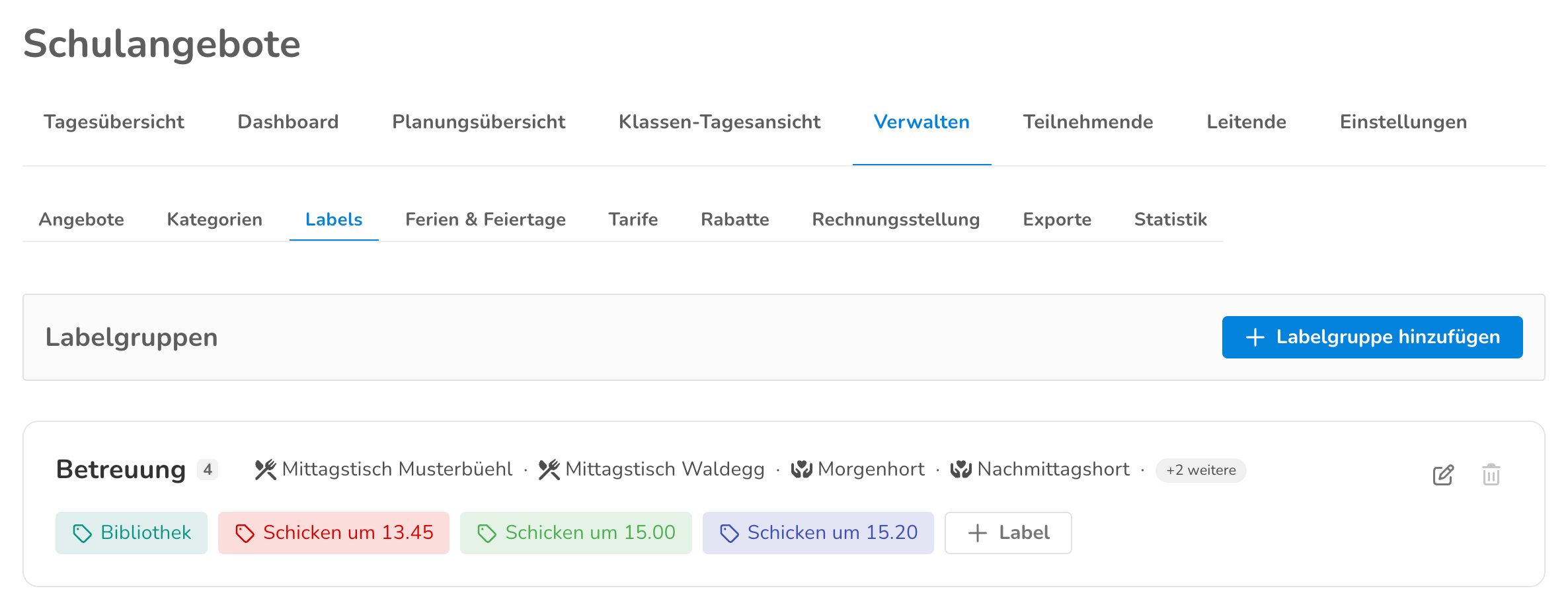 Labels definieren