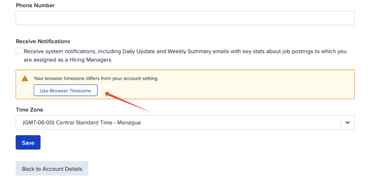 Use Browser Timezone