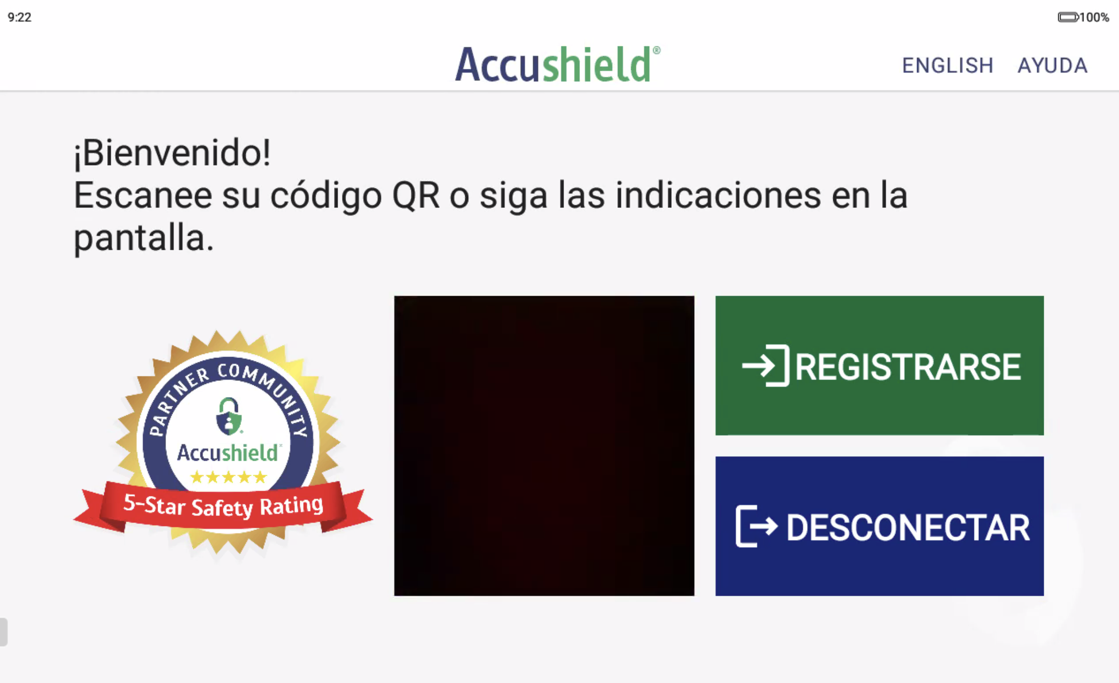 Kiosk Displayed in Spanish Accushield