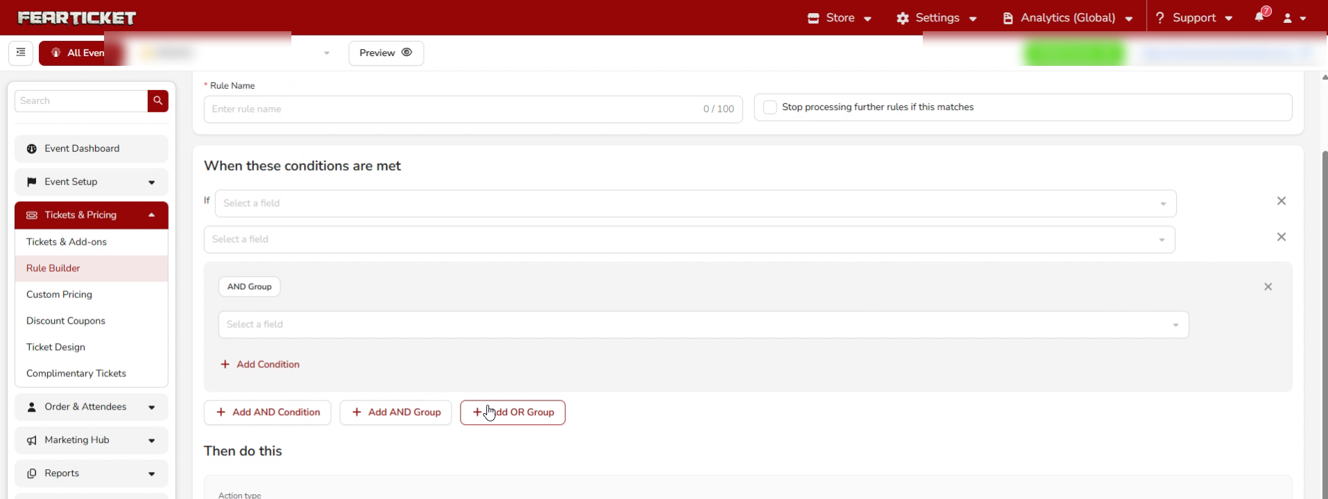 AND Group added below the first two condition rows