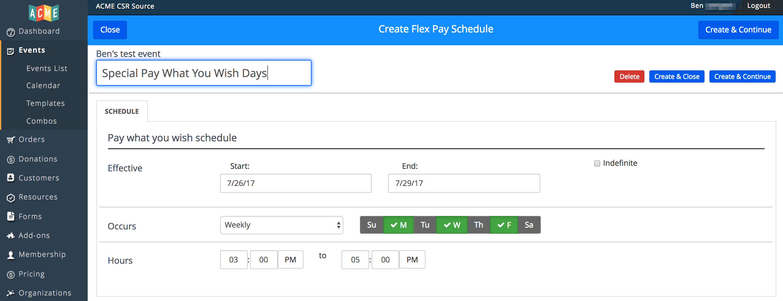 Flex Pay ACME Product Support