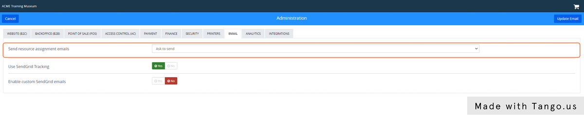 Send resource assignment emails