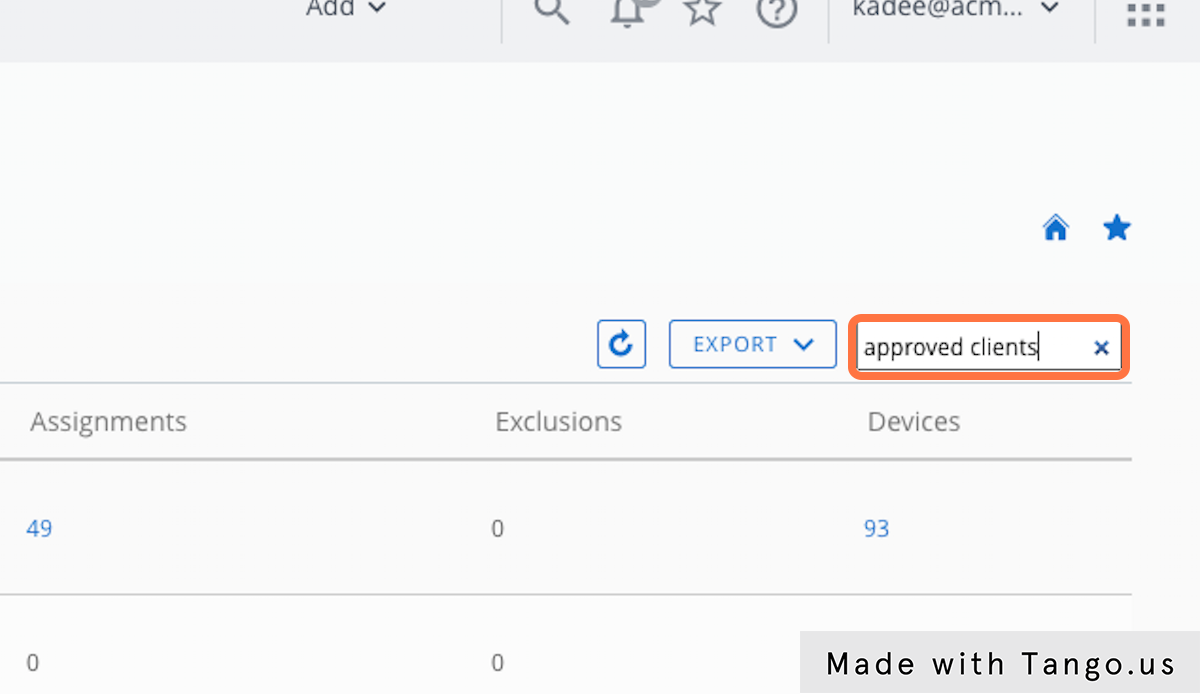 Search for "approved clients"