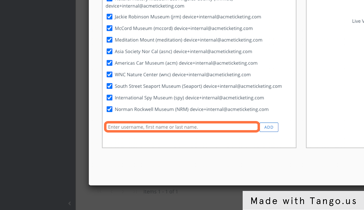 Click on Enter username, first name or last name. Add the new group or user