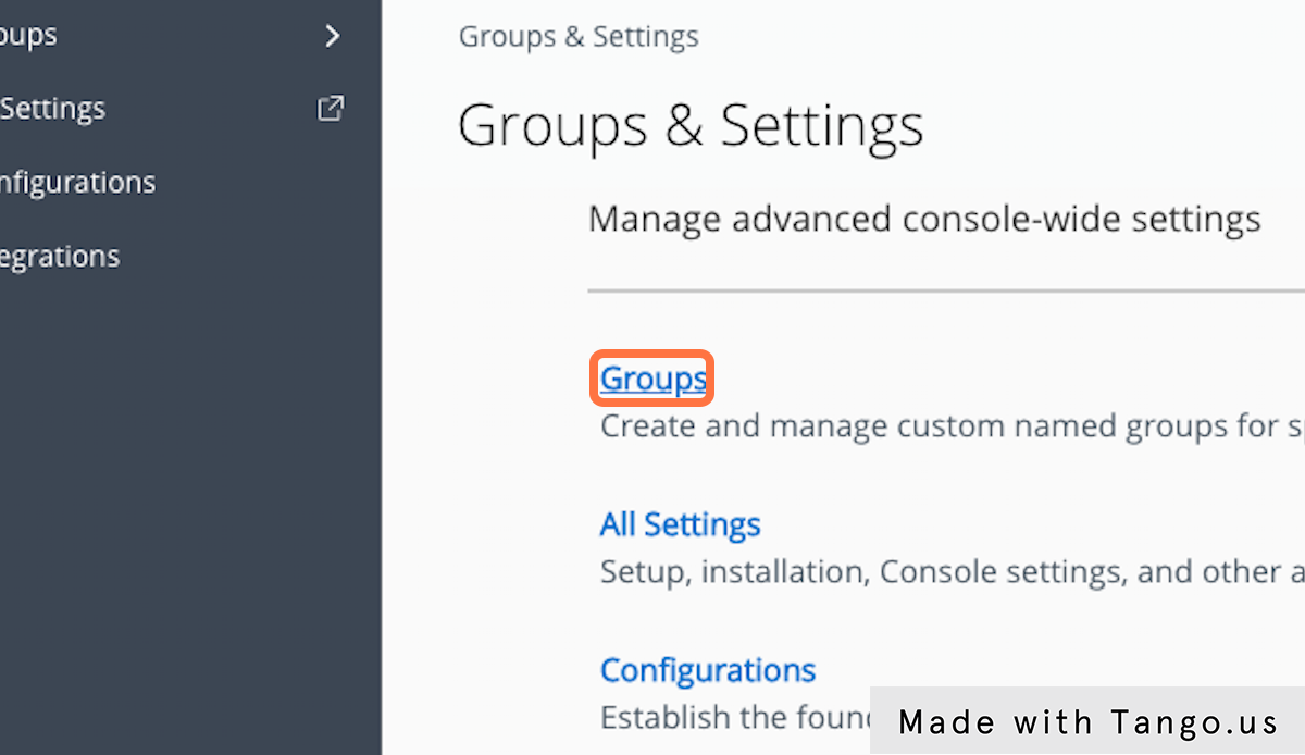 Click on Groups