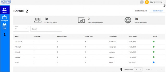 Tenant Manager main interface