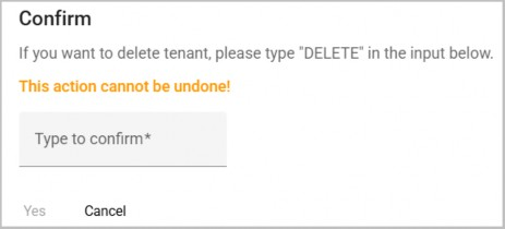 Deleted tenants list