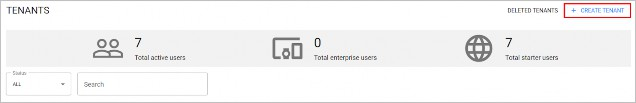 Create tenant page