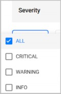 Audit severity filter