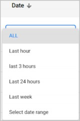 Audit date range filter