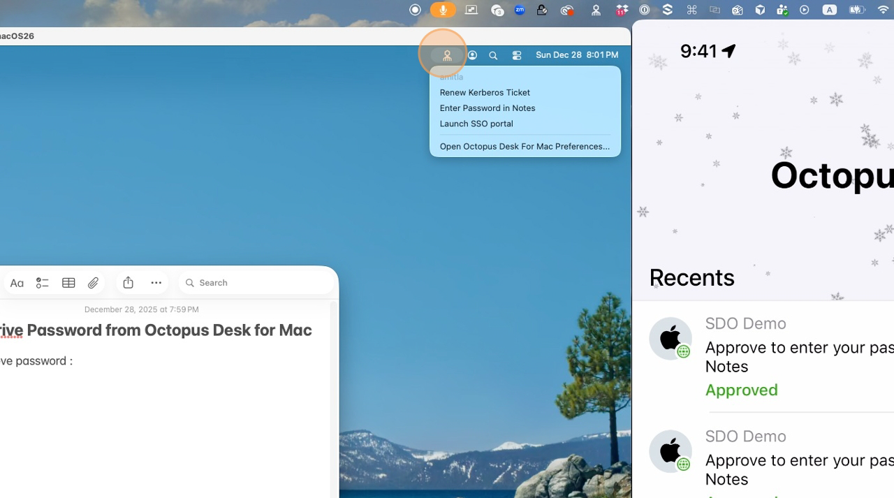 Step 2 - Octopus icon in menu bar