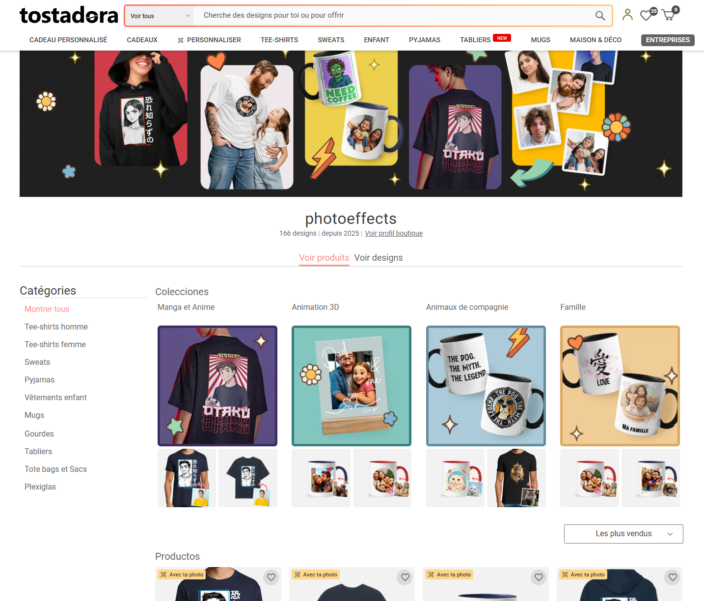 Collections section on shop storefront