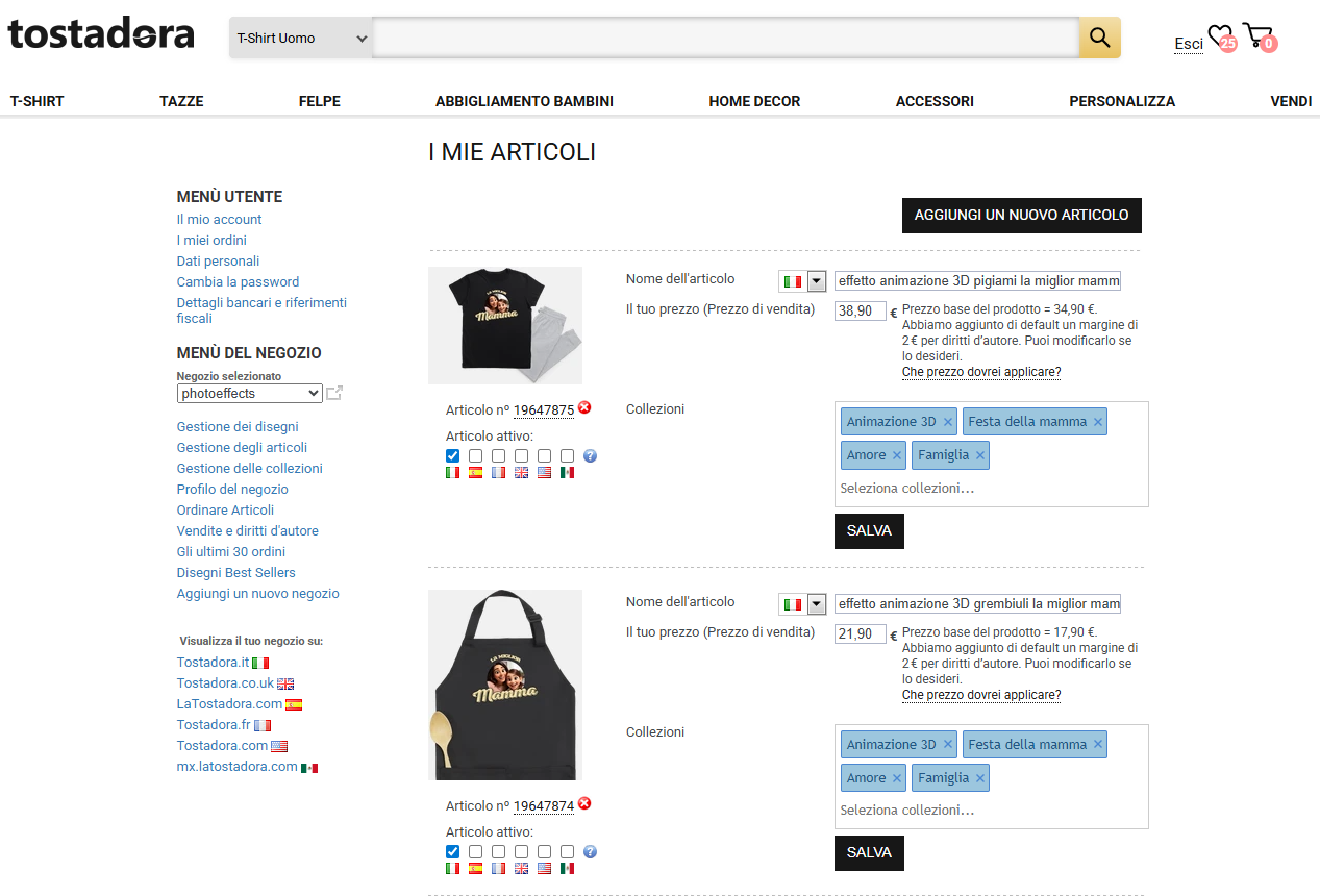 Assign to products Collection selector on products page