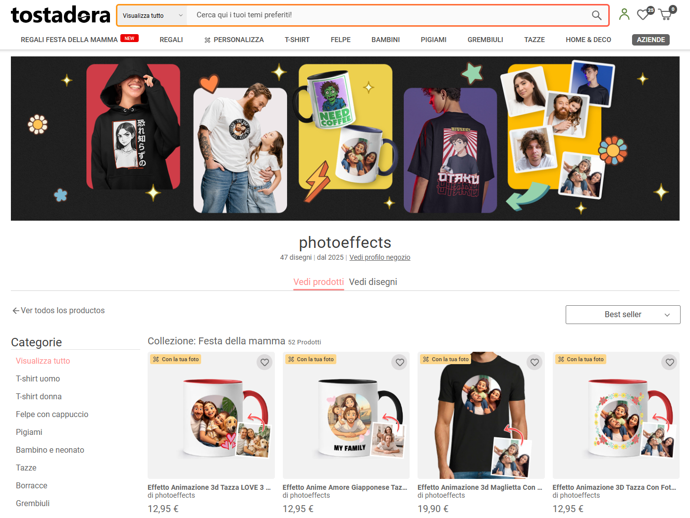 Filtered view Products filtered by collection