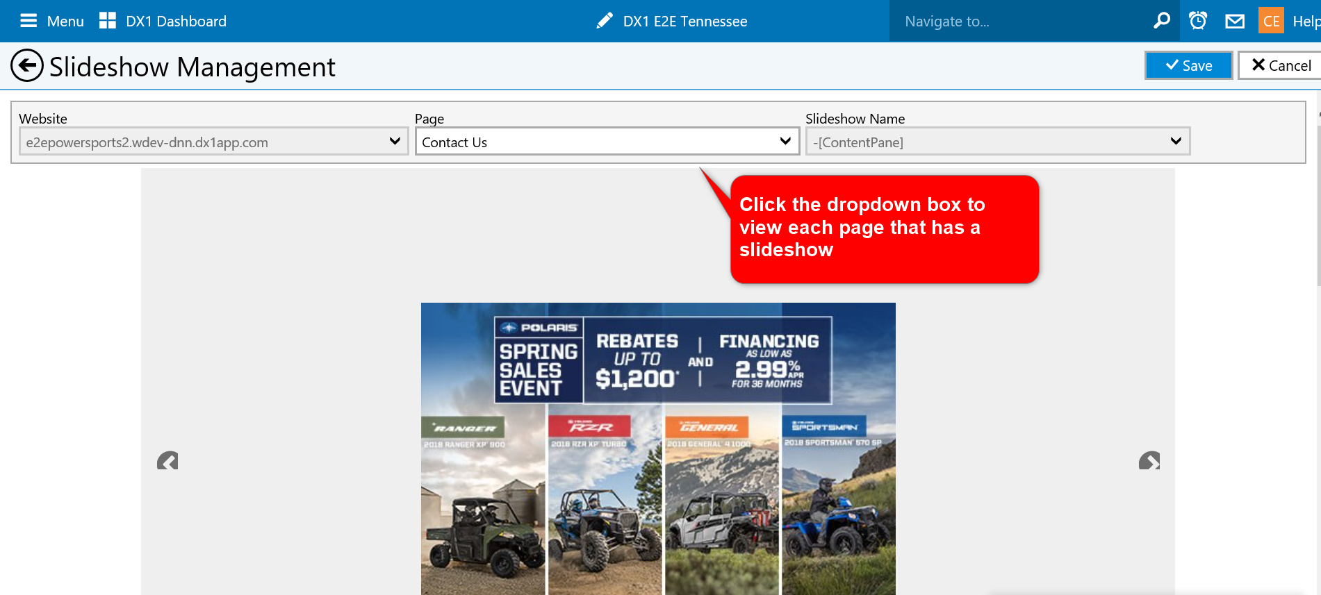How to change slideshow images DX1