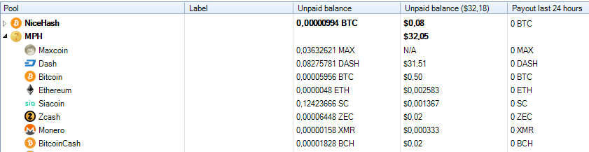 Pool Balance Awesome Miner