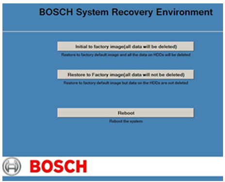 Factory Default a DIVAR IP3000 Bosch Security System