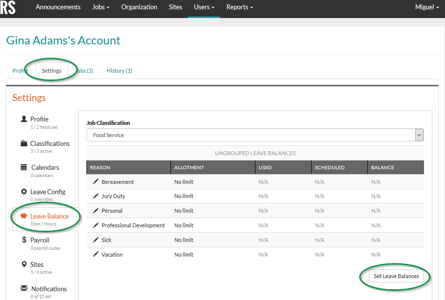 Help How to edit employee leave balances