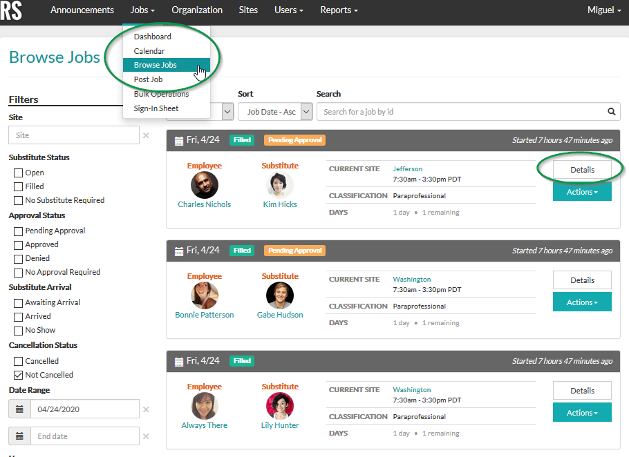 Help How to view a job's history