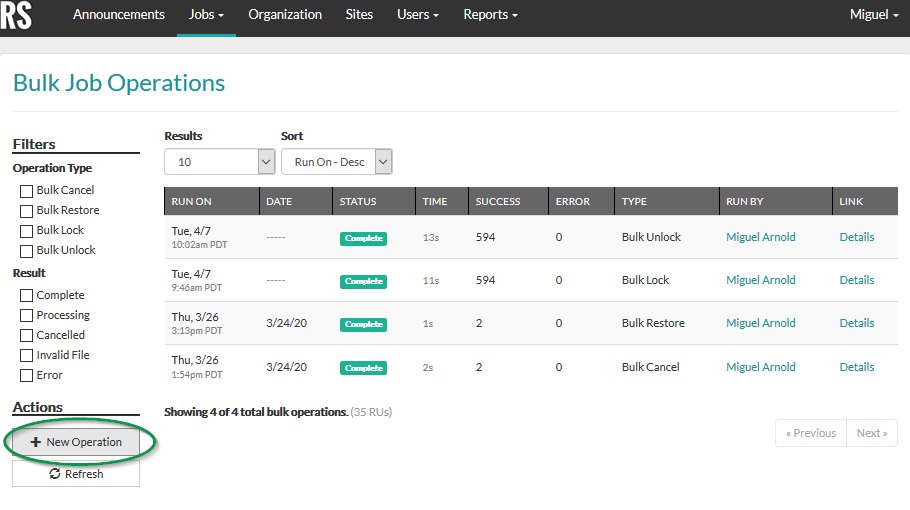 Help How to bulk restore jobs