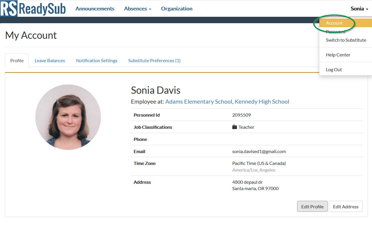 My account : ReadySub