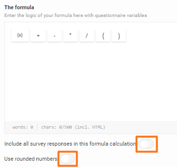 Formulas- include all survey responses to the formula calculation