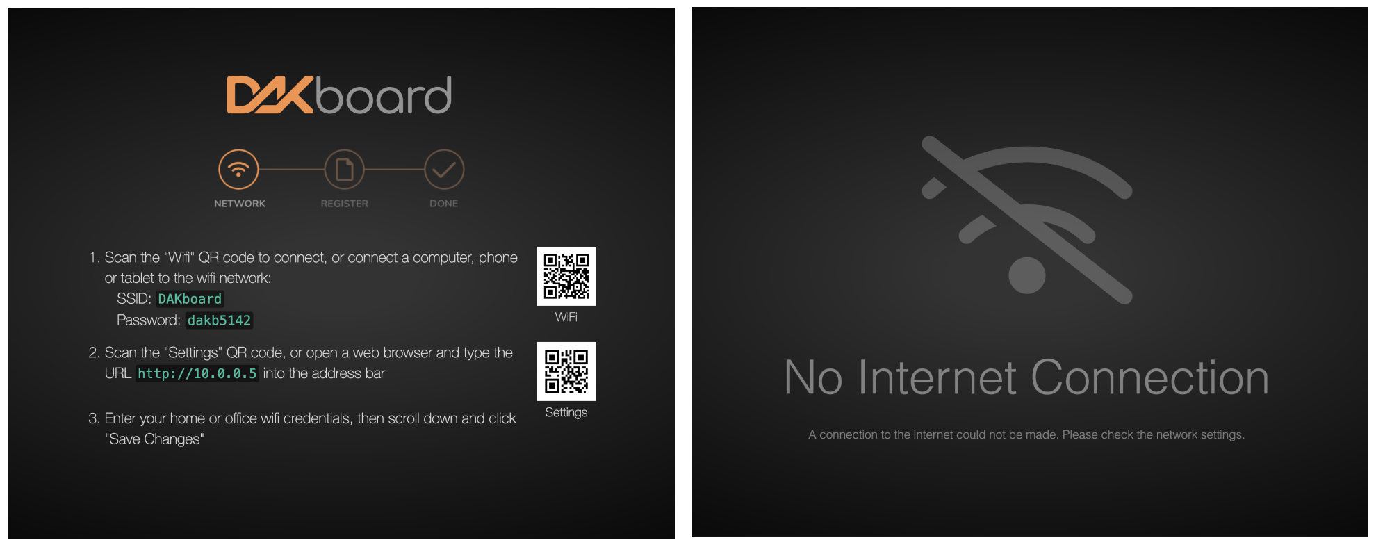 Both screens displayed indicate that the device is disconnected
