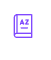 The icon for glossary looks like a book with the letters AZ on the front.