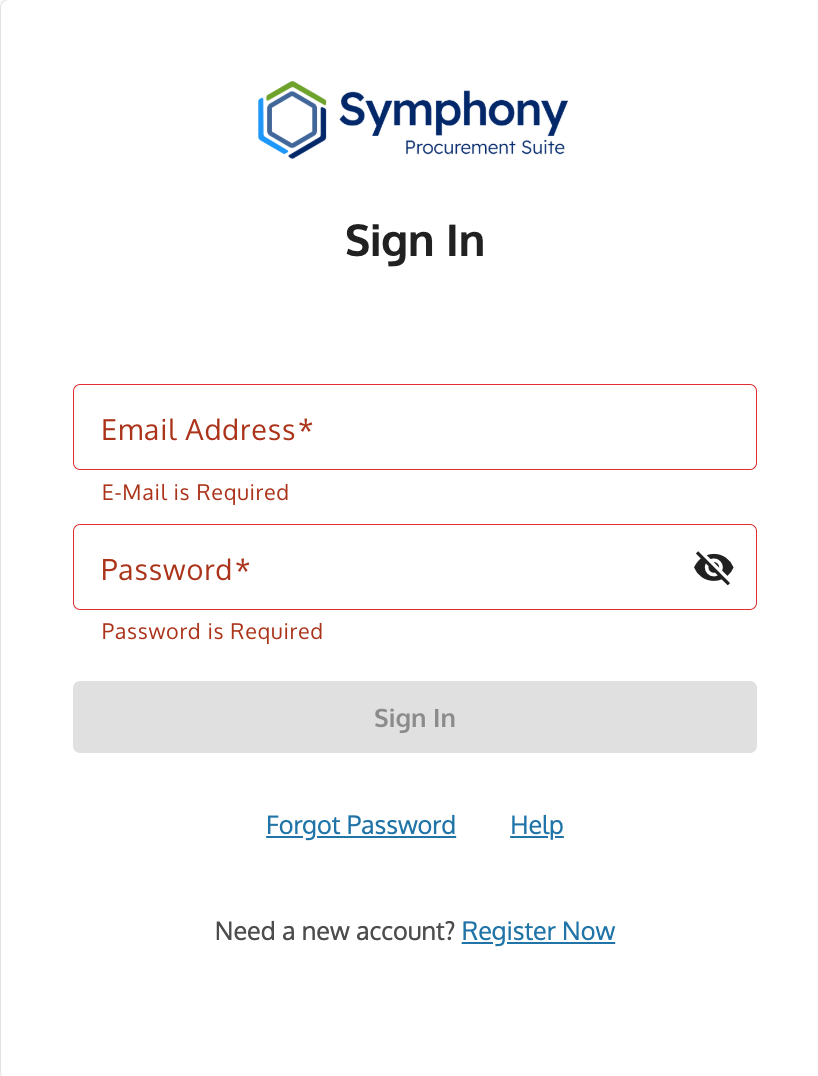 Sign In page showing the email and password fields.