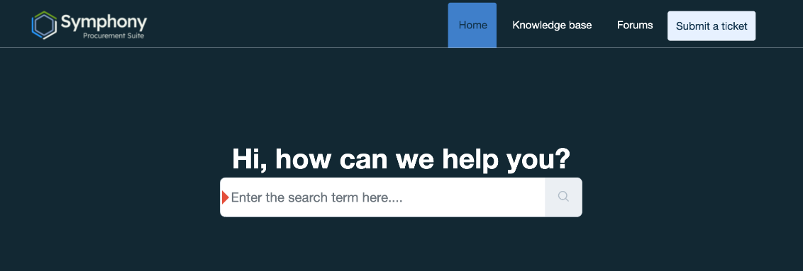 The Knowledge Base search bar showing a convenient keyword-based searching mechanism