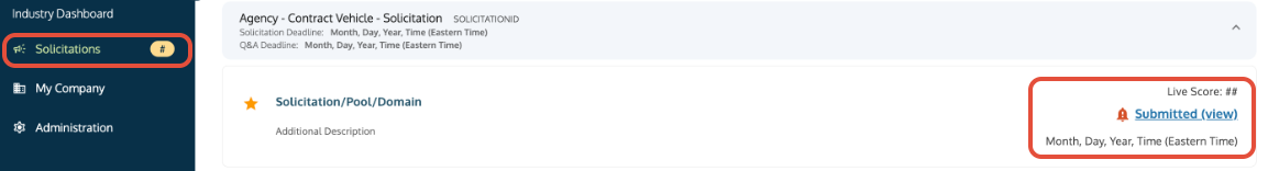 Symphony Dashboard with the Submitted (View) link to open your finalized proposal.