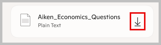 The completed document with Aiken format can be downloaded using the download icon which looks like a downward pointing arrow.