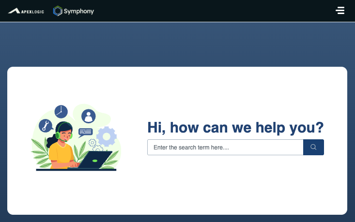 The Support Portal search bar showing a convenient keyword-based searching mechanism.