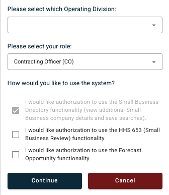 Role and system use options.