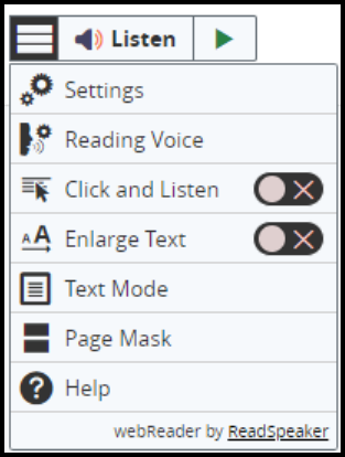 This is the menu that opens when you click the three lines.