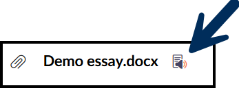 The icon is a piece of paper with a speaker on it.