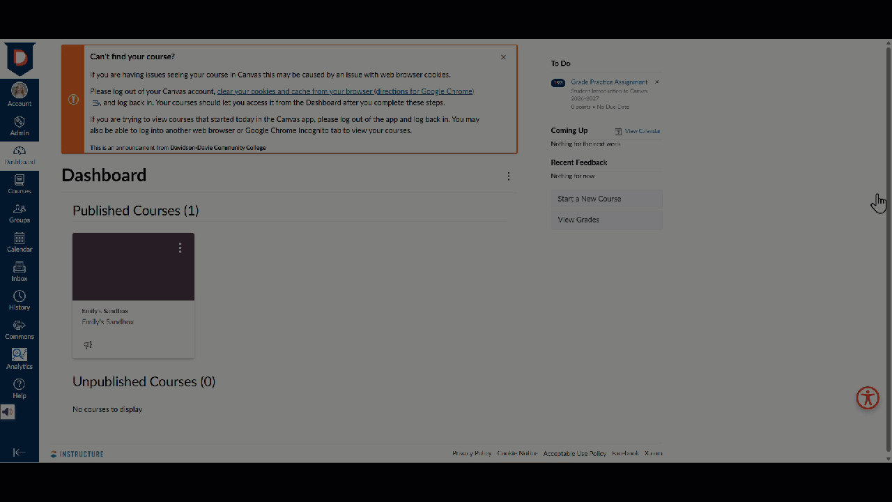 gif of un-favoriting courses