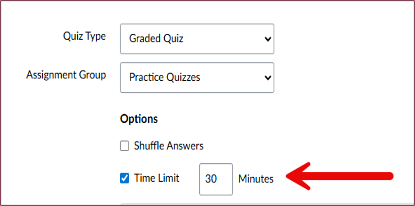 Setting a time limit for a Canvas Quiz