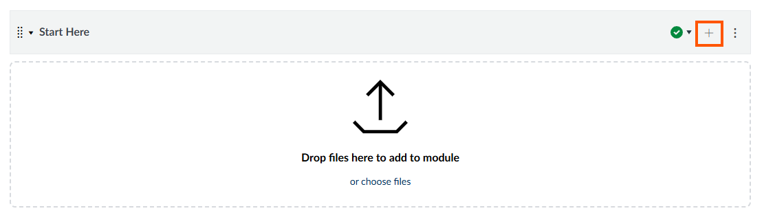 Screenshot of a Canvas course Module header row with the + Add and Item button highlighted