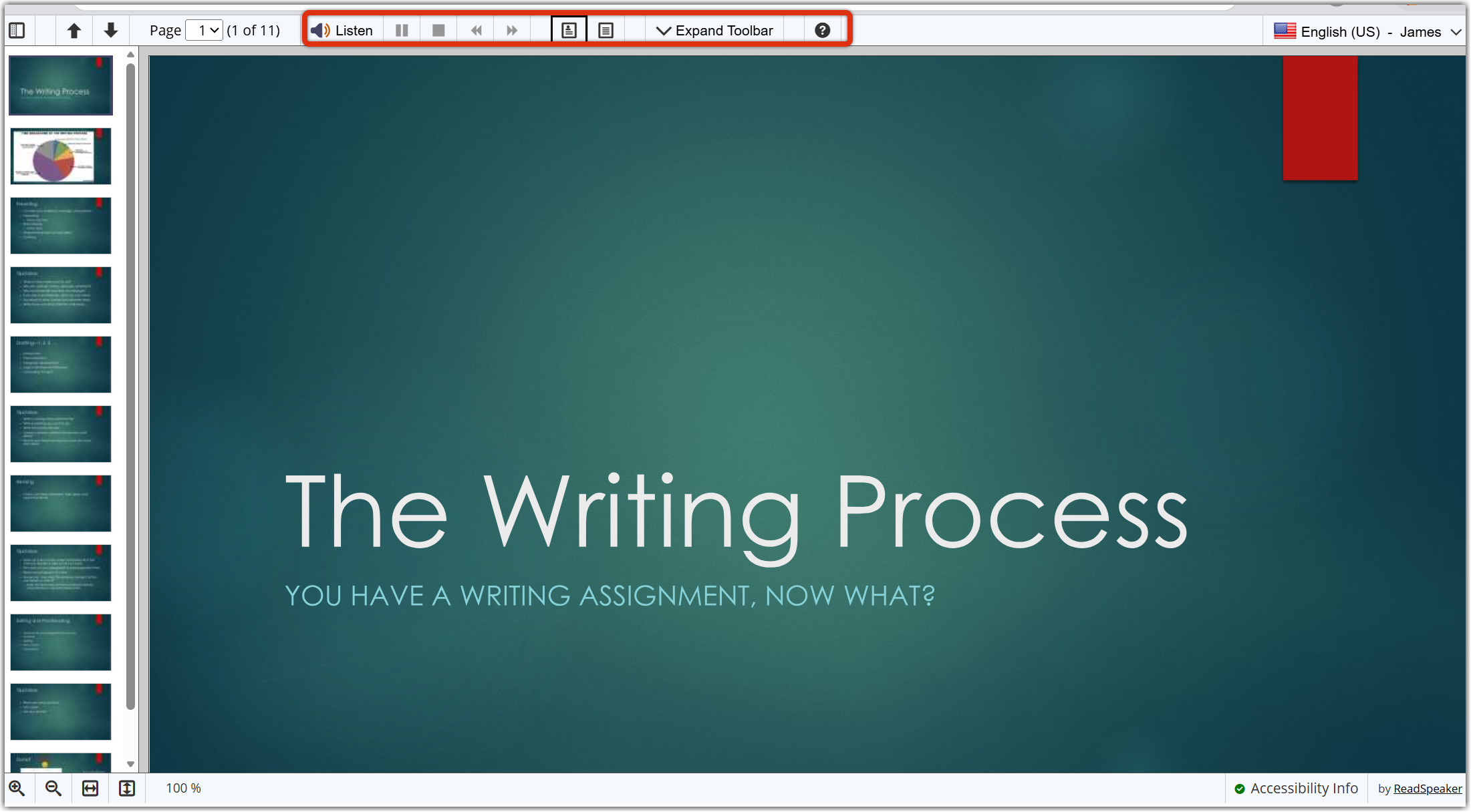 Main ReadSpeaker toolbar