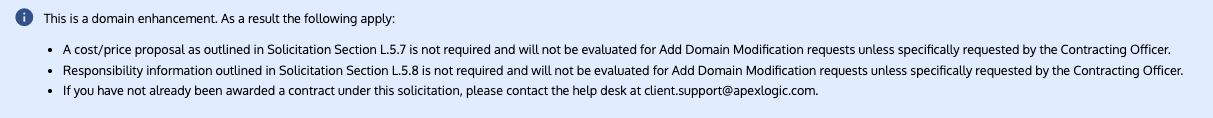 Domain Enhancement messaging for original OASIS+ Contract Holders.