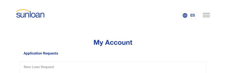 My Account page showing the Application Requests section