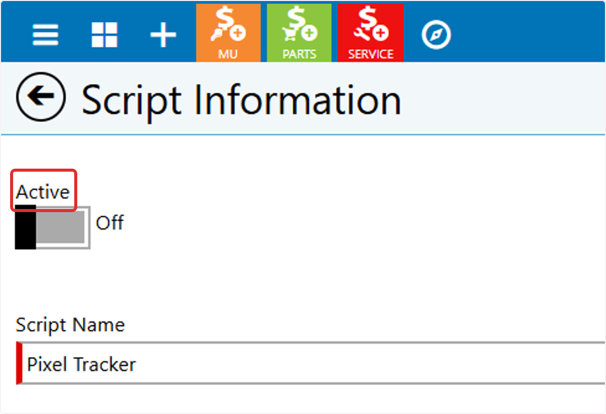 You can deactivate a script at any time without deleting it by setting the 'Active' toggle top the OFF position.