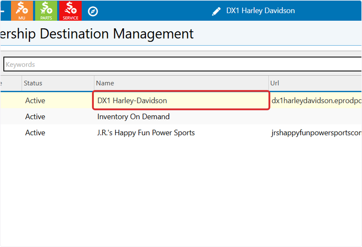 Select the website where your new script should be added.