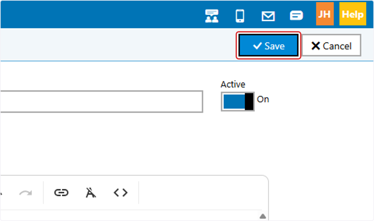Click on Save. Your disclaimer will appear immediately.