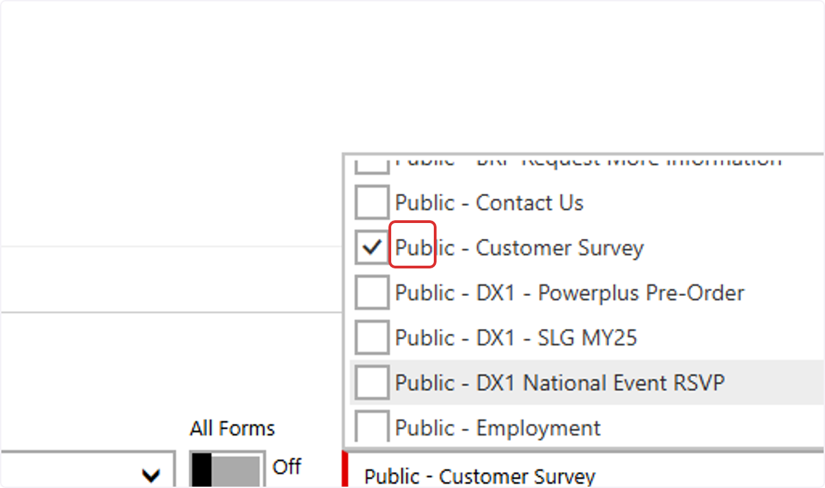 Select ALL forms or specific forms where the disclaimer will be displayed.