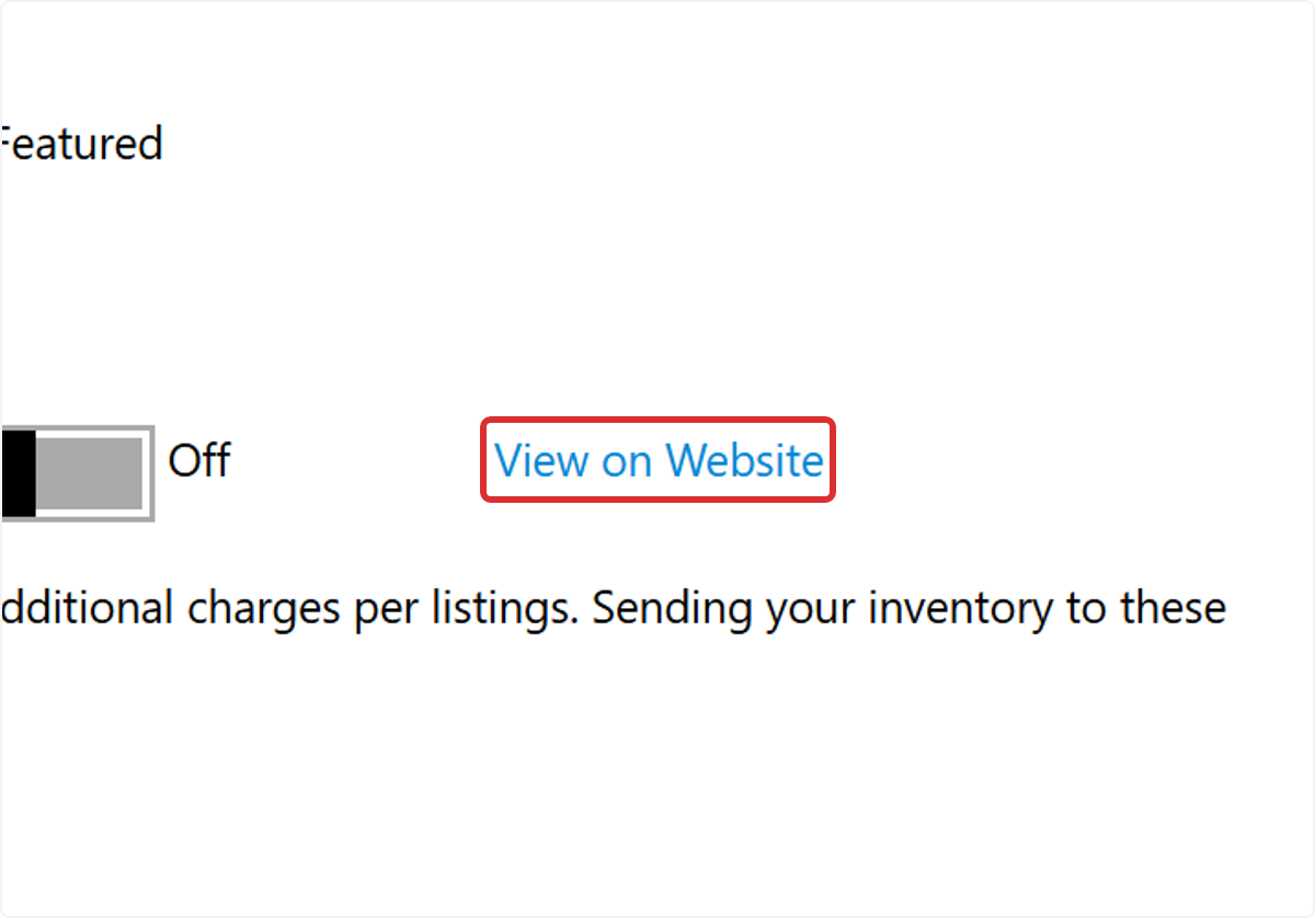 To verify deposit has been activated, click on 'View on Website'