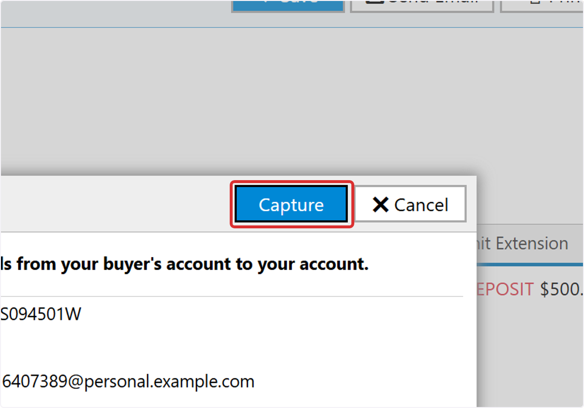 Click on Capture in the pop up to complete the capture